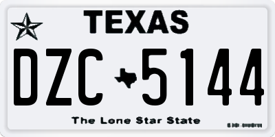 TX license plate DZC5144