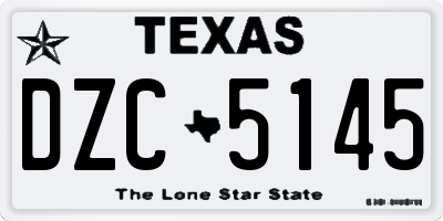 TX license plate DZC5145
