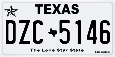 TX license plate DZC5146