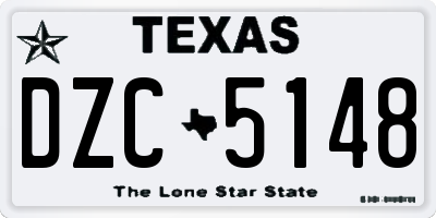TX license plate DZC5148