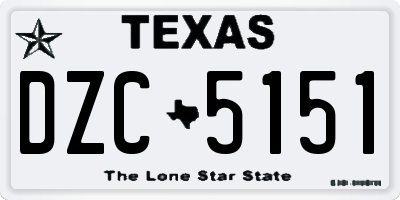 TX license plate DZC5151