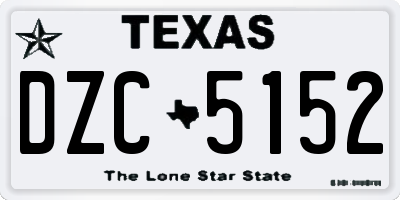 TX license plate DZC5152