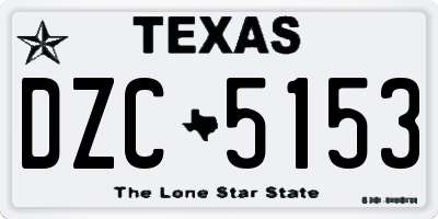 TX license plate DZC5153