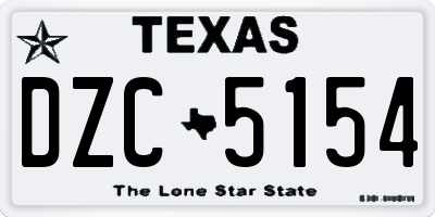 TX license plate DZC5154