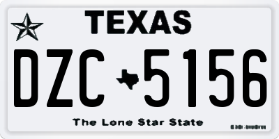 TX license plate DZC5156
