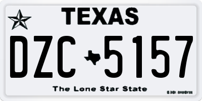 TX license plate DZC5157