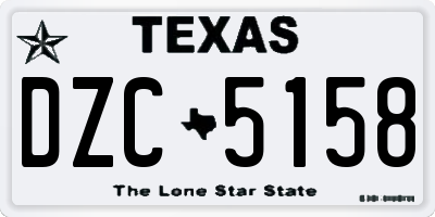 TX license plate DZC5158