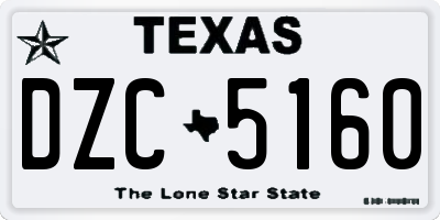 TX license plate DZC5160