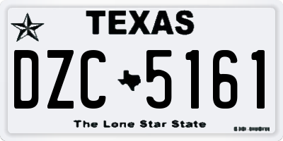 TX license plate DZC5161