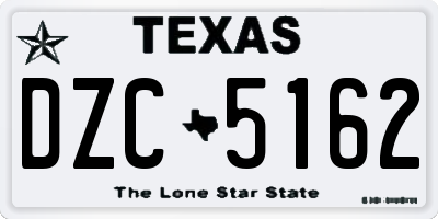 TX license plate DZC5162