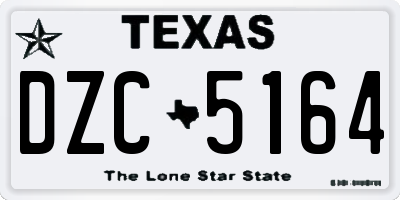 TX license plate DZC5164