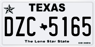 TX license plate DZC5165
