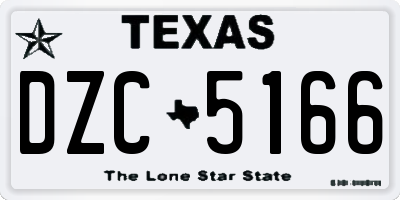 TX license plate DZC5166