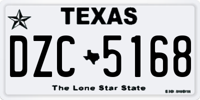 TX license plate DZC5168