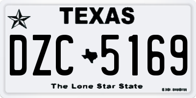 TX license plate DZC5169