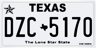 TX license plate DZC5170