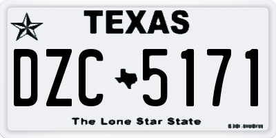 TX license plate DZC5171