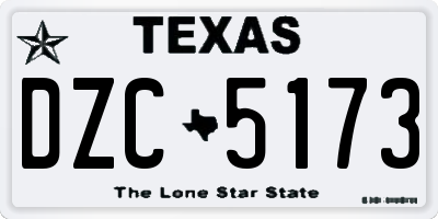 TX license plate DZC5173