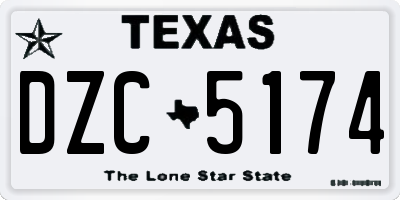 TX license plate DZC5174