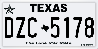 TX license plate DZC5178
