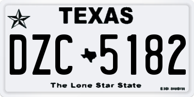 TX license plate DZC5182