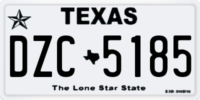 TX license plate DZC5185