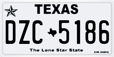 TX license plate DZC5186