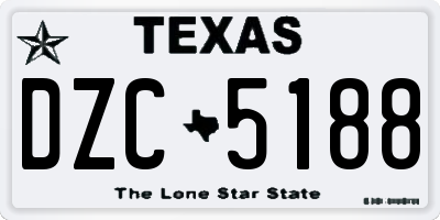 TX license plate DZC5188