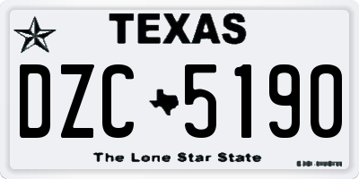 TX license plate DZC5190