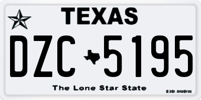 TX license plate DZC5195