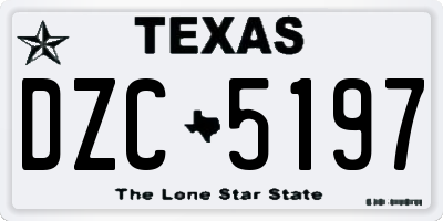 TX license plate DZC5197