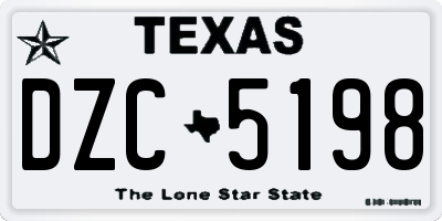 TX license plate DZC5198
