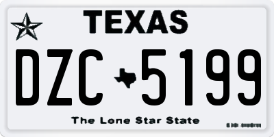 TX license plate DZC5199
