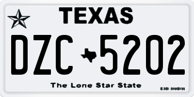 TX license plate DZC5202