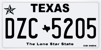 TX license plate DZC5205
