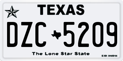 TX license plate DZC5209