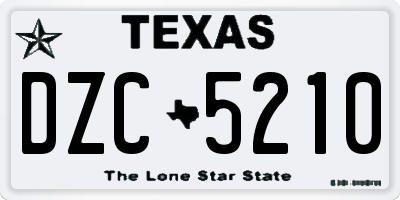 TX license plate DZC5210