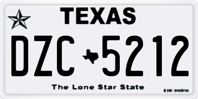 TX license plate DZC5212