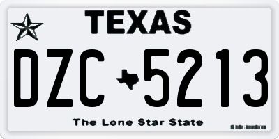 TX license plate DZC5213