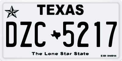 TX license plate DZC5217
