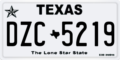 TX license plate DZC5219