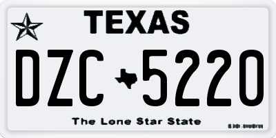 TX license plate DZC5220