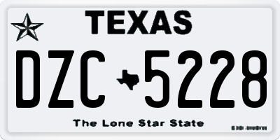 TX license plate DZC5228