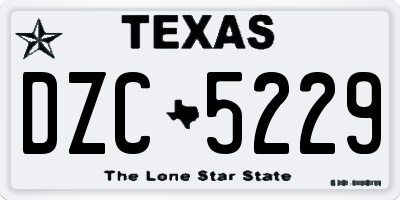 TX license plate DZC5229
