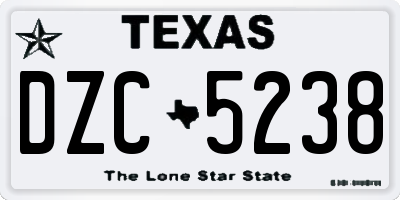 TX license plate DZC5238