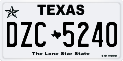 TX license plate DZC5240