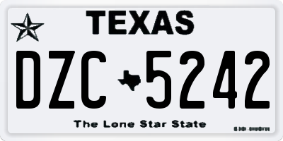 TX license plate DZC5242