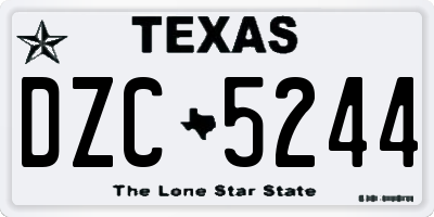 TX license plate DZC5244