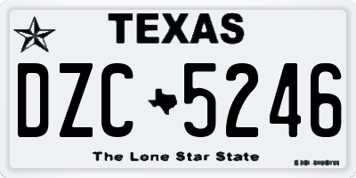 TX license plate DZC5246