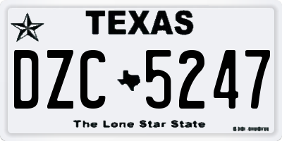TX license plate DZC5247